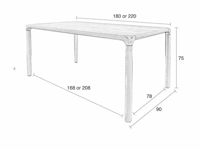 Zuiver - table storm 220x90 natural - eetkamertafel - afbeelding 14 van  17