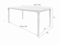 Zuiver - table storm 220x90 natural - eetkamertafel - afbeelding 14 van  17