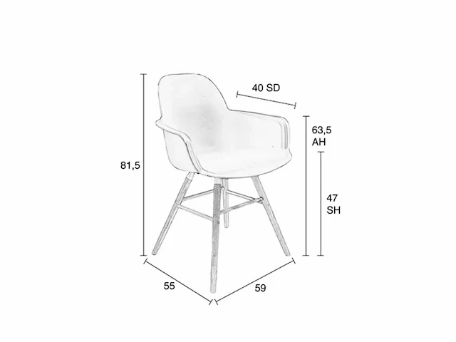 Zuiver albert kuip eetkamerstoel (2x) - afbeelding 4 van  6