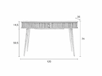 Zuiver barbier console naturel bijzettafel - afbeelding 7 van  11