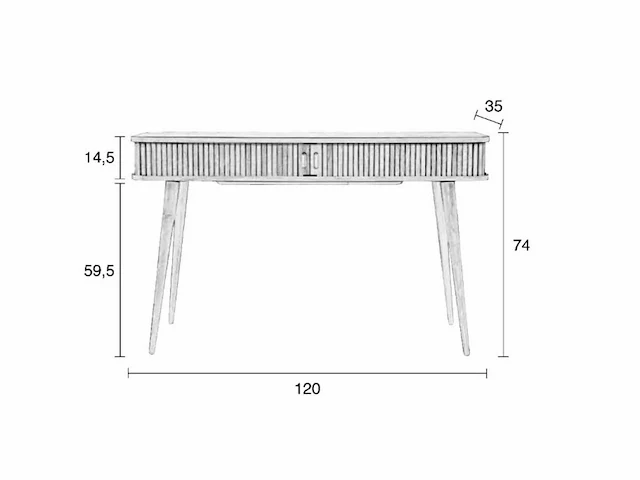 Zuiver barbier console tafel naturel bijzettafel - afbeelding 7 van  11
