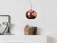 Zuiver hammered round copper hanglamp met zwart snoer zuiver, hammered round, koper - afbeelding 1 van  8