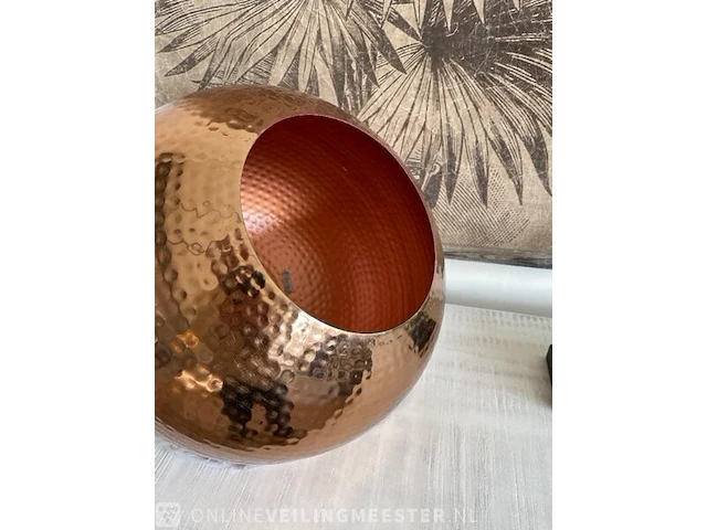 Zuiver hammered round copper hanglamp met zwart snoer zuiver, hammered round, koper - afbeelding 4 van  8