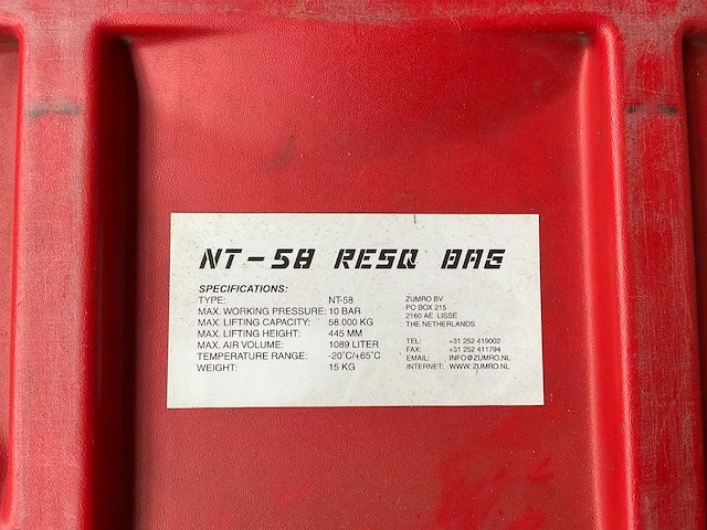 Zumro nt-58 opblaasbaar hefkussen 58t - afbeelding 6 van  7