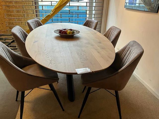 Zurich ovale eiken eetkamertafel - afbeelding 4 van  8