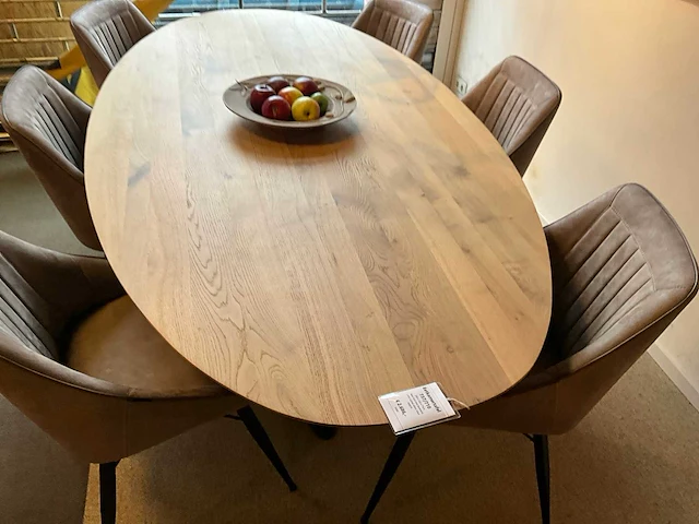 Zurich ovale eiken eetkamertafel - afbeelding 5 van  8