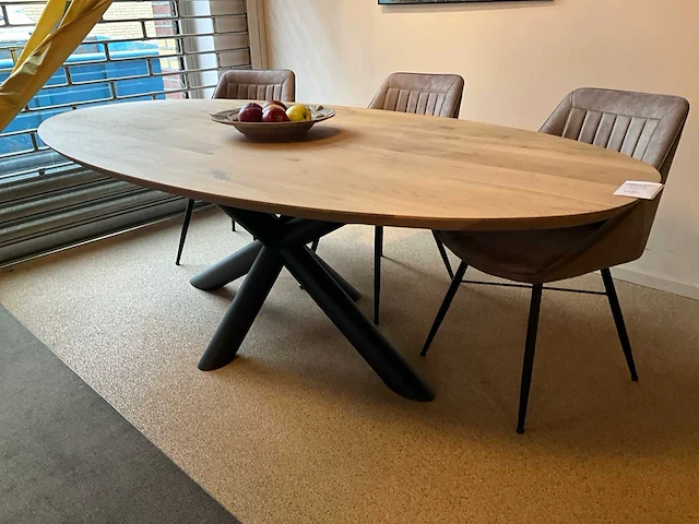 Zurich ovale eiken eetkamertafel - afbeelding 6 van  8