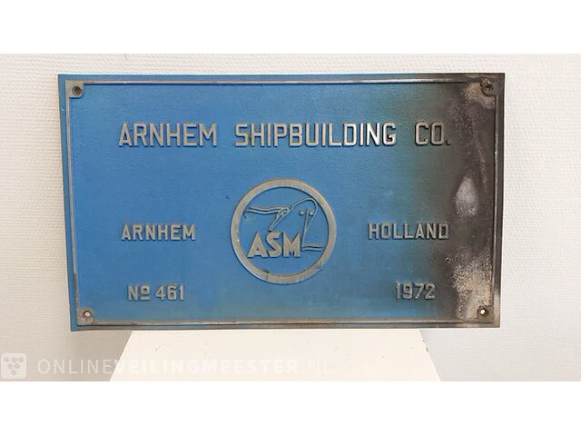 Zware metalen scheepsplaat asm arnhem ? 461, arnhem shipbuilding co. - afbeelding 1 van  4