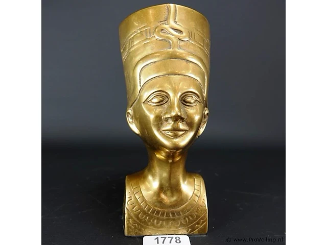 Zware vergulde buste nefertiti - afbeelding 1 van  5