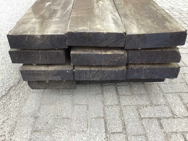 Zwart behandeld 300x75 mm balken (12x) - afbeelding 5 van  6