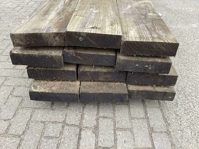 Zwart behandeld 300x75 mm balken (12x) - afbeelding 6 van  6