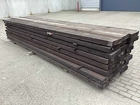 Zwart behandeld 300x75 mm balken (24x) - afbeelding 2 van  6