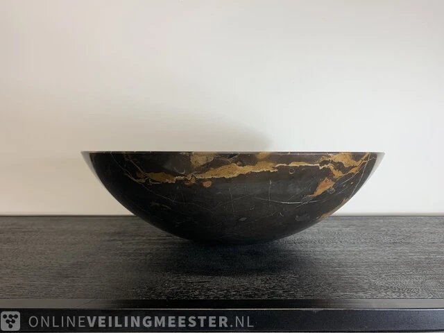 Zwart goud marmer waskom, portoro, 2023 - afbeelding 2 van  12