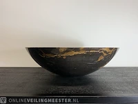 Zwart goud marmer waskom, portoro, 2023 - afbeelding 2 van  12