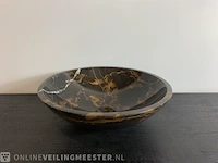 Zwart goud marmer waskom, portoro, 2023 - afbeelding 4 van  12