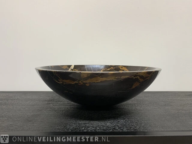 Zwart goud marmer waskom, portoro, 2023 - afbeelding 1 van  12
