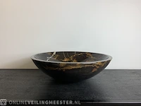 Zwart goud marmer waskom, portoro, 2023 - afbeelding 6 van  12