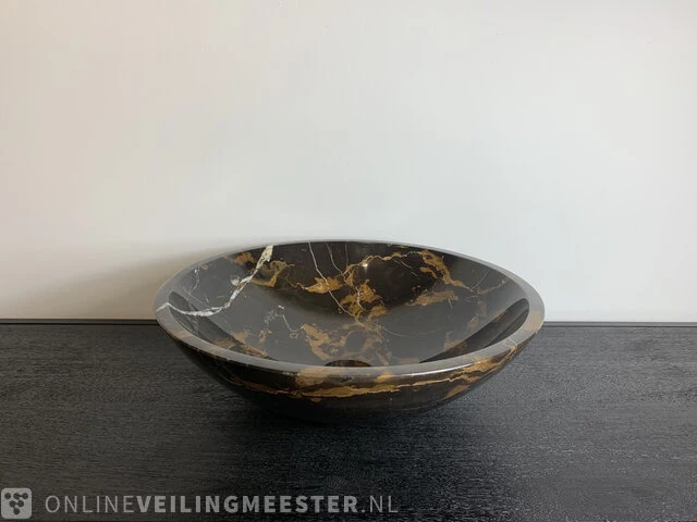 Zwart goud marmer waskom, portoro, 2023 - afbeelding 7 van  12