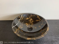 Zwart goud marmer waskom, portoro, 2023 - afbeelding 10 van  12