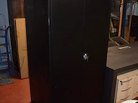 Zwart metalen boekenkast 2 deuren (1) - afbeelding 1 van  6