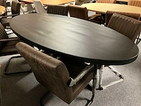 Zwarte mango ovale eetkamertafel - afbeelding 2 van  8
