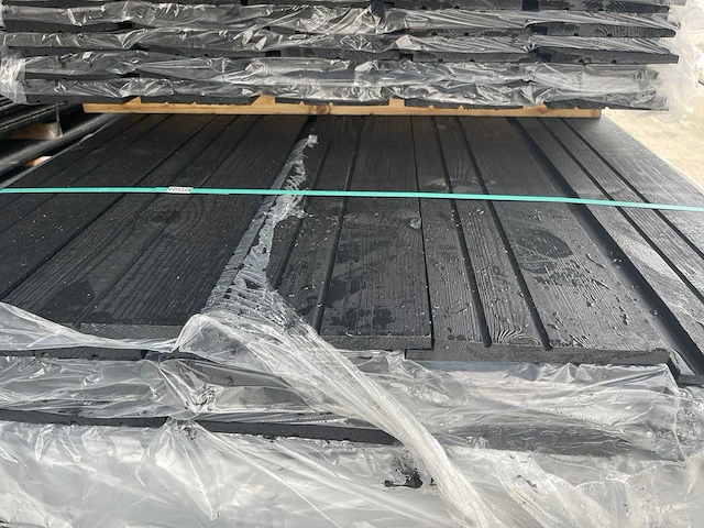 Zweeds rabat zwart gecoat 4200x195x16mm (100x) - afbeelding 1 van  3