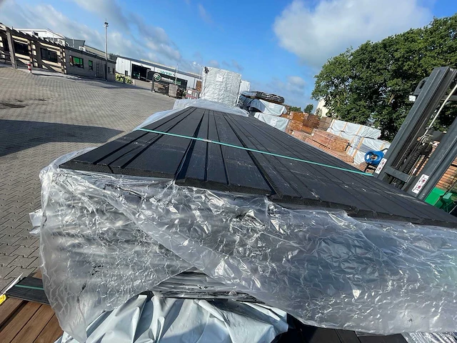 Zweeds rabat zwart gecoat 4200x195x16mm (100x) - afbeelding 1 van  3