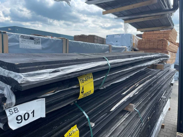 Zweeds rabat zwart gecoat 5000x195x18mm (44x) - afbeelding 2 van  3