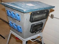 Zwerfkast keraf 107910 ke100 met 6 x 230 v, 3 x 380 v 32 amp, hoofdschakelaar en doorlus. - afbeelding 3 van  5