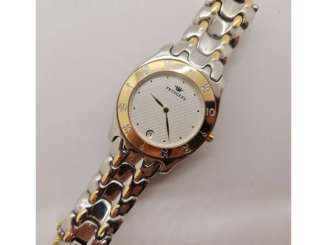 Zwitsers herenhorloge pryngeps two tone met golvende wijzerplaat - afbeelding 2 van  9