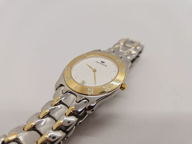 Zwitsers herenhorloge pryngeps two tone met golvende wijzerplaat - afbeelding 3 van  9