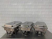 - rvs gastronorm rechaud met binnenbak gastronorm (3x) - afbeelding 1 van  3