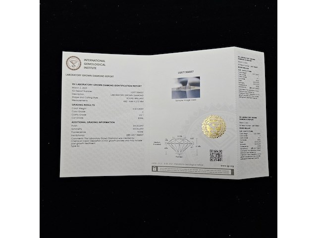 0.32 karaat diamant (gecertificeerd) - afbeelding 7 van  8