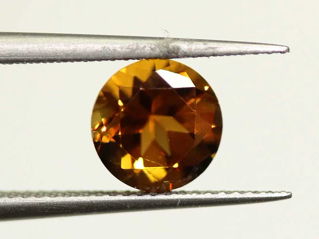 0,64ct. ronde goudkleurige citrien-edelsteen - afbeelding 4 van  7
