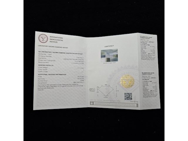 0.71 karaat diamant (gecertificeerd igi lg597372517) - afbeelding 7 van  8