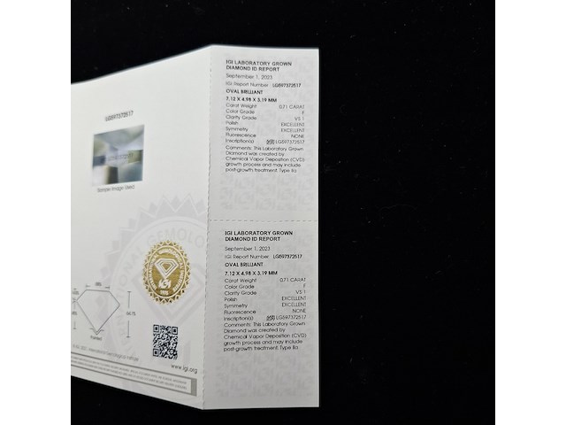 0.71 karaat diamant (gecertificeerd igi lg597372517) - afbeelding 8 van  8