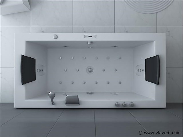 1 à 2 persoons whirlpool massagebad - half vrijstaand 183x90cm - afbeelding 2 van  16