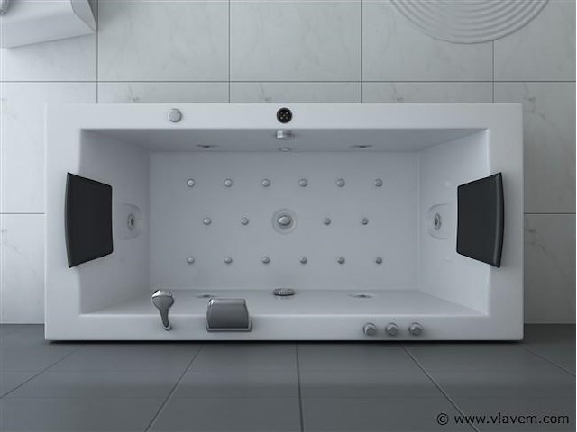 1 à 2 persoons whirlpool massagebad - half vrijstaand 183x90cm - afbeelding 3 van  16