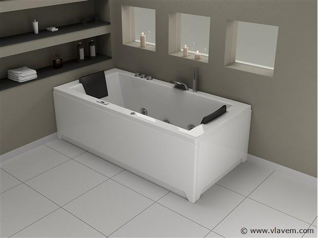 1 à 2 persoons whirlpool massagebad - half vrijstaand 183x90cm - afbeelding 14 van  16