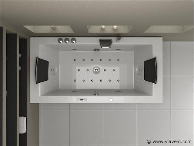 1 à 2 persoons whirlpool massagebad - half vrijstaand 183x90cm - afbeelding 15 van  16