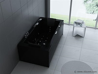 1 à 2 persoons whirlpool massagebad hoogglans zwart - half vrijstaand 183x90cm - afbeelding 1 van  4