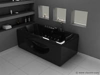 1 à 2 persoons whirlpool massagebad zwart - half vrijstaand 1800x900mm - afbeelding 1 van  3