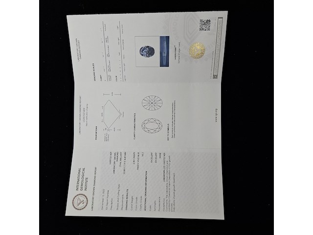 1= diamant, 2.009 karaat (gecertificeerd) , fancy vivid blue (lg584377897) - afbeelding 7 van  9