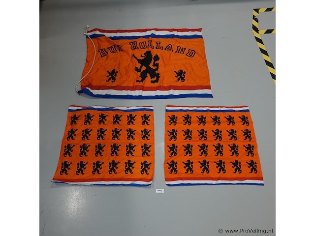 1 oranje vlag en 2 oranje sjaals - afbeelding 1 van  3