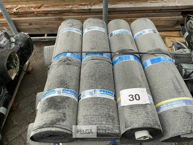 1 pallet diverse rollen bitumineuze dakbedekking - afbeelding 1 van  2