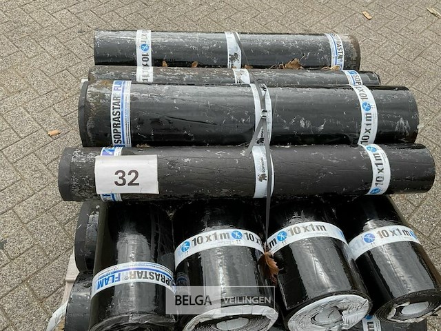 1 pallet diverse rollen bitumineuze dakbedekking - afbeelding 1 van  2