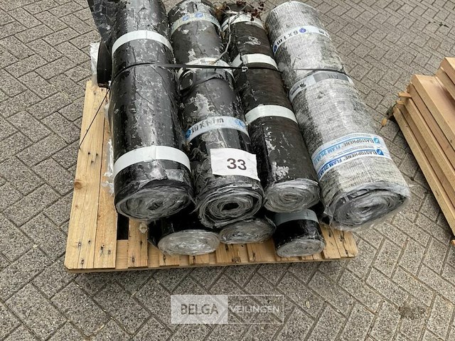 1 pallet diverse rollen bitumineuze dakbedekking - afbeelding 1 van  2