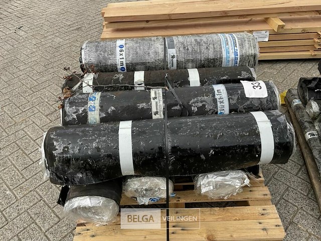 1 pallet diverse rollen bitumineuze dakbedekking - afbeelding 2 van  2