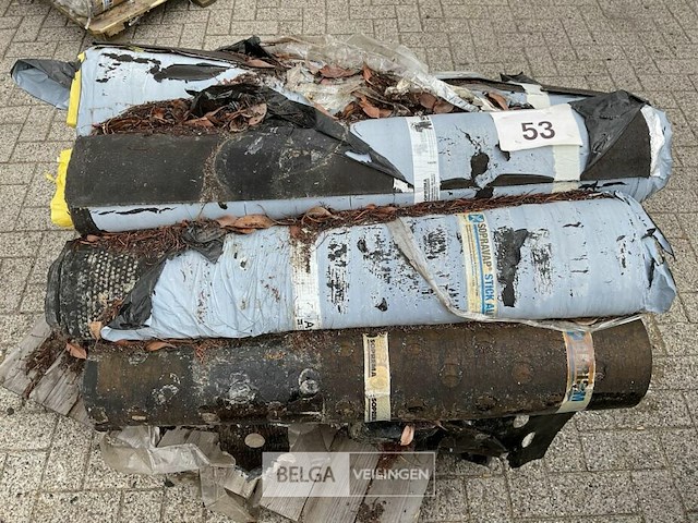 1 pallet diverse rollen bitumineuze dakbedekking - afbeelding 1 van  2