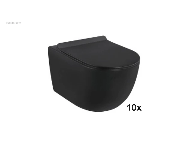 1 partij toiletten - mat zwart - super flush -... - afbeelding 1 van  4